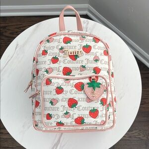 Juicy Couture Pink and White Strawberry Print Bag